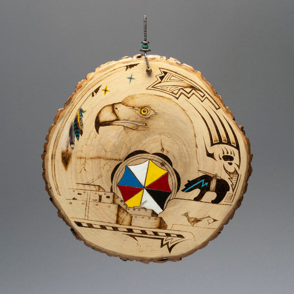 Powerful Eagle Pyrogravure Wall Hanging