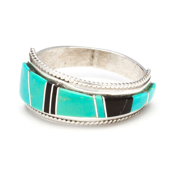 Handsome Channel Inlay Men's Ring