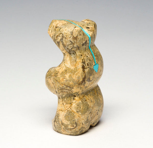 Fossil Stone Standing Bear – Keshi The Zuni Connection