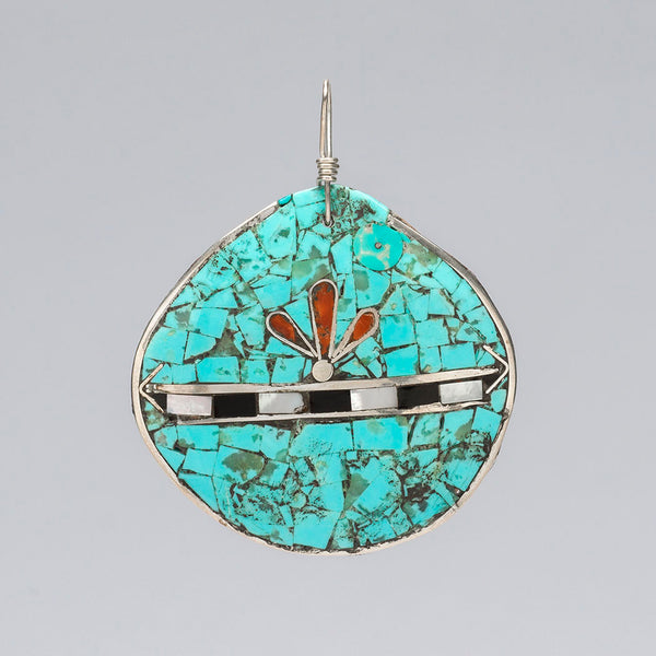 Blooming Scarlet Trumpet Mosaic Pendant