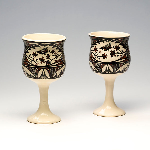 Butterfly Pottery Wine Glasses