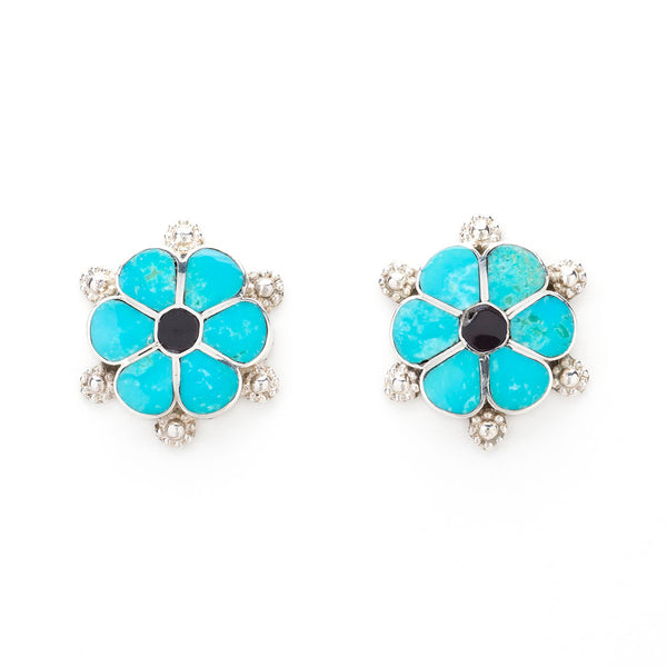 Kingman Turquoise Daisy Earrings