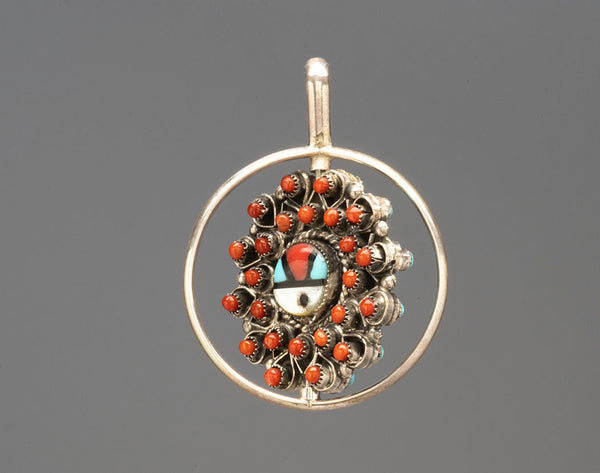 Reversible Zuni Sunface Spinner Pendant
