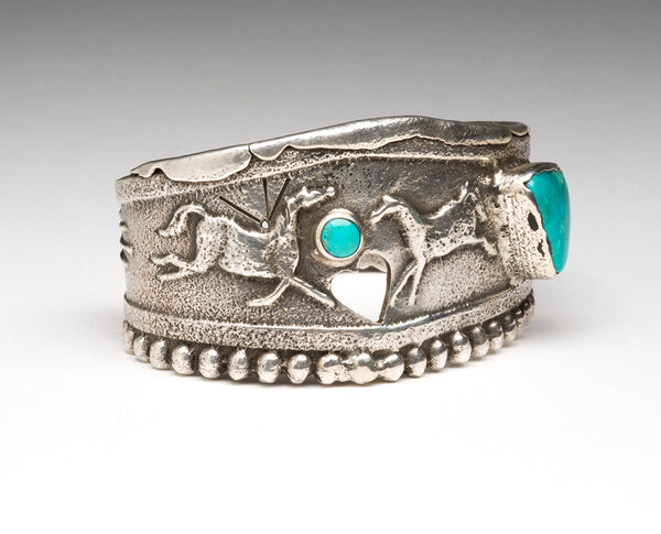 Silver Tufa Cast Wild At Heart Horse Cuff