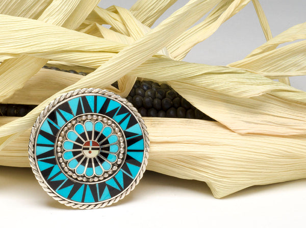 Glorious Zuni Sunface Pin/Pendant – Keshi The Zuni Connection