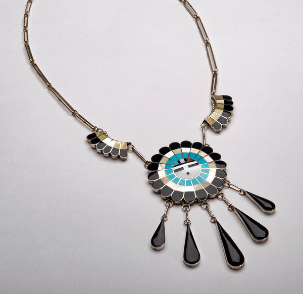 Channel Inlay Sunface Necklace and Earring Set – Keshi The Zuni