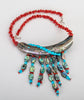 Abalone, Red Coral & Turquoise Corn Maiden Necklace
