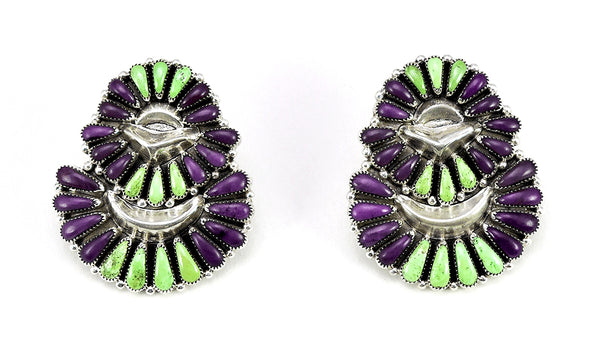 Gaspeite & Sugilite Cluster Work Earrings