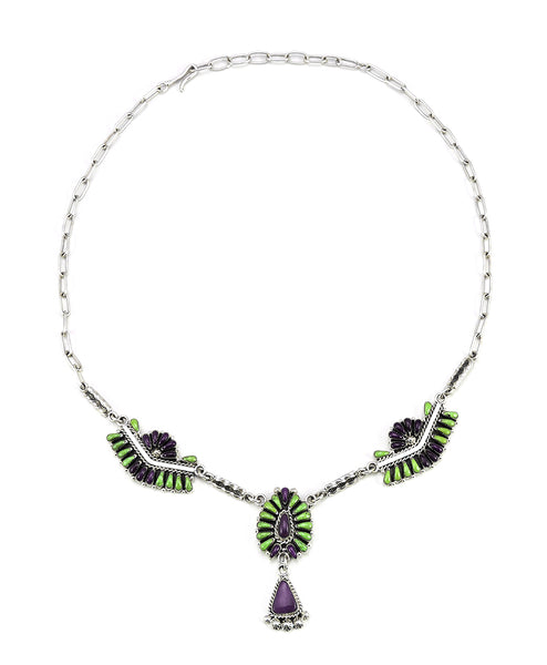 Gaspeite & Sugilite Cluster Work Necklace