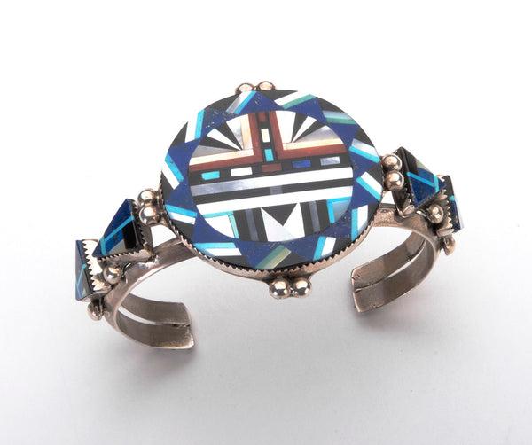 Inlaid Sunface Cuff Bracelet – Keshi The Zuni Connection