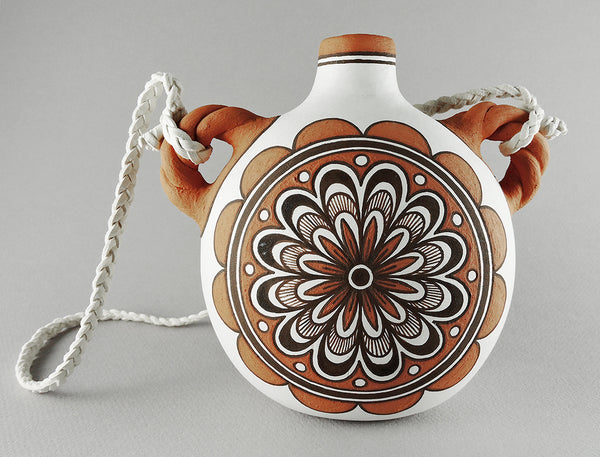 Zuni Rosette & Tadpole Canteen Of Clay