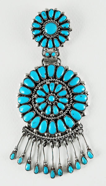 Sleeping Beauty Turquoise Cluster Work Pendant