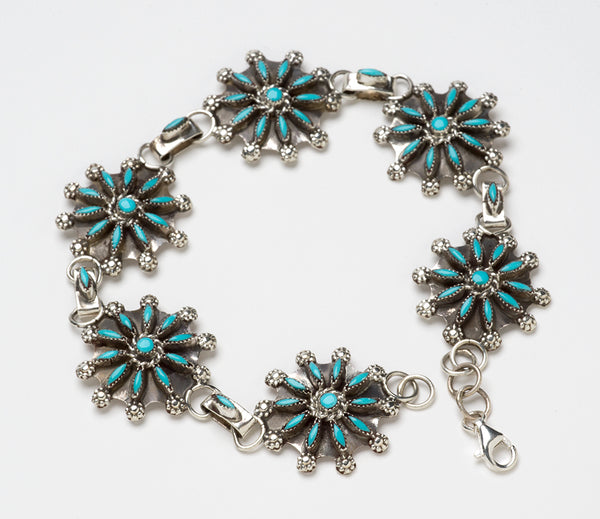Sleeping Beauty Turquoise Petit Point Link Bracelet