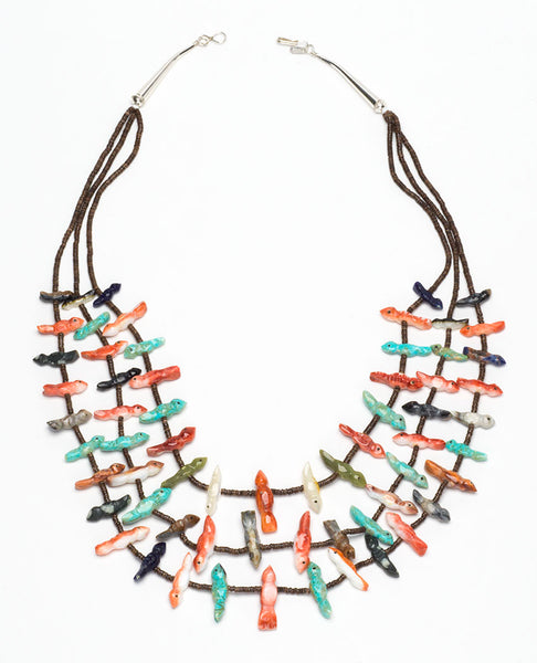 Triple Strand Feathered Friend Fetish Necklace