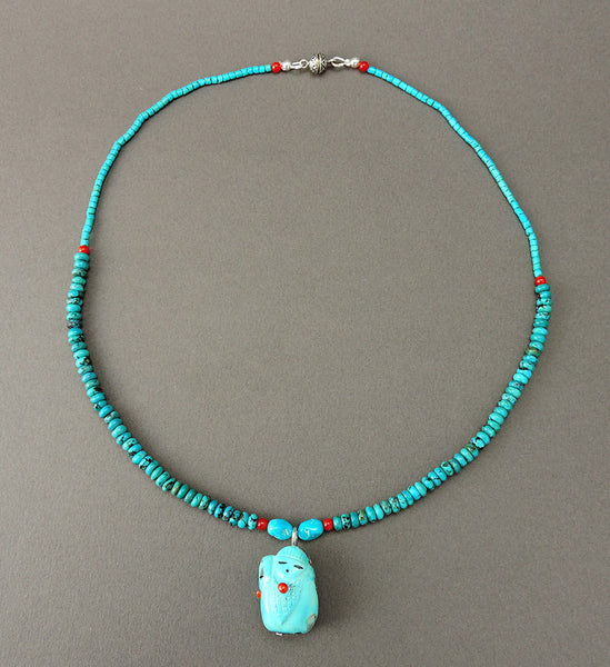 Turquoise Corn Maiden Pendant Necklace