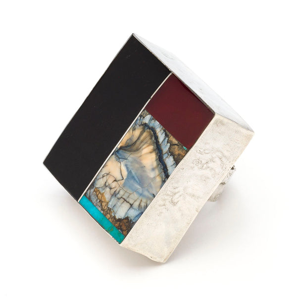 Mastodon Ivory & Rosarita Hollow Form Ring