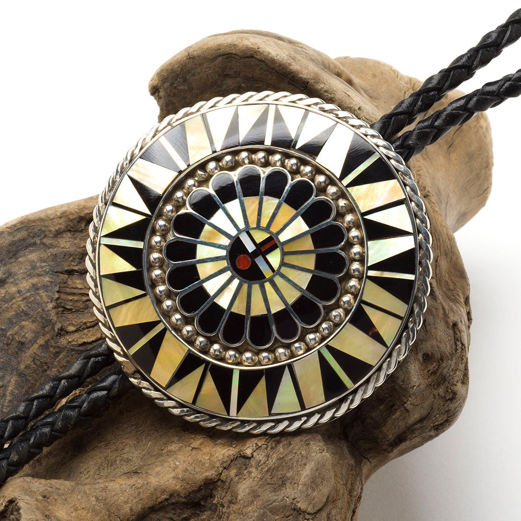 Zuni Sunface Bolo Tie