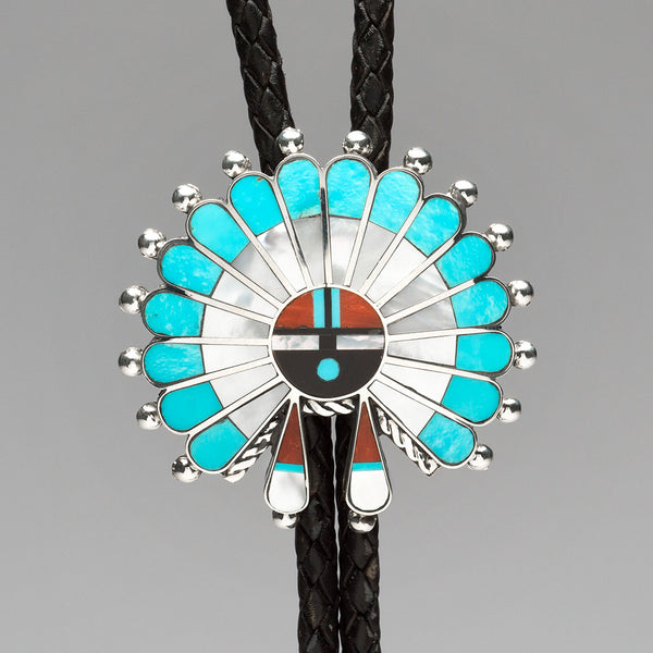 Zuni Sunface Bolo Tie