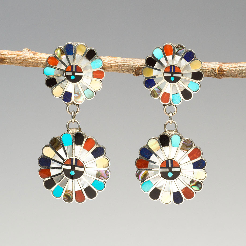 Be Daringly Decorated Sunface Dangle Earrings