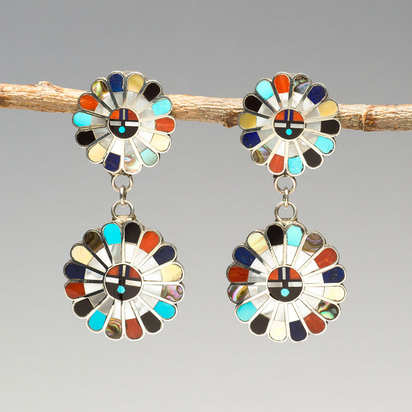 Be Daringly Decorated Sunface Dangle Earrings