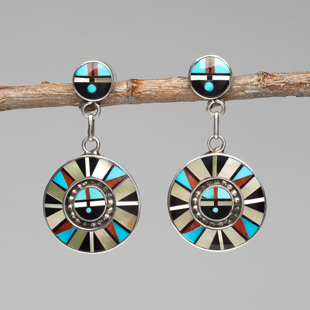Stone To Stone Sunface Dangle Earrings