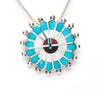 Channel Inlaid Zuni Sunface Pin/Pendant