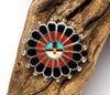 Channel Inlaid Zuni Sunface Pin/Pendant