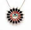 Channel Inlaid Zuni Sunface Pin/Pendant