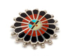 Channel Inlaid Zuni Sunface Pin/Pendant