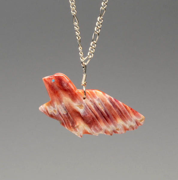 Spiny Oyster Shell Bird Pendant & Chain