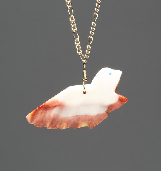 Spiny Oyster Shell Bird Pendant & Chain