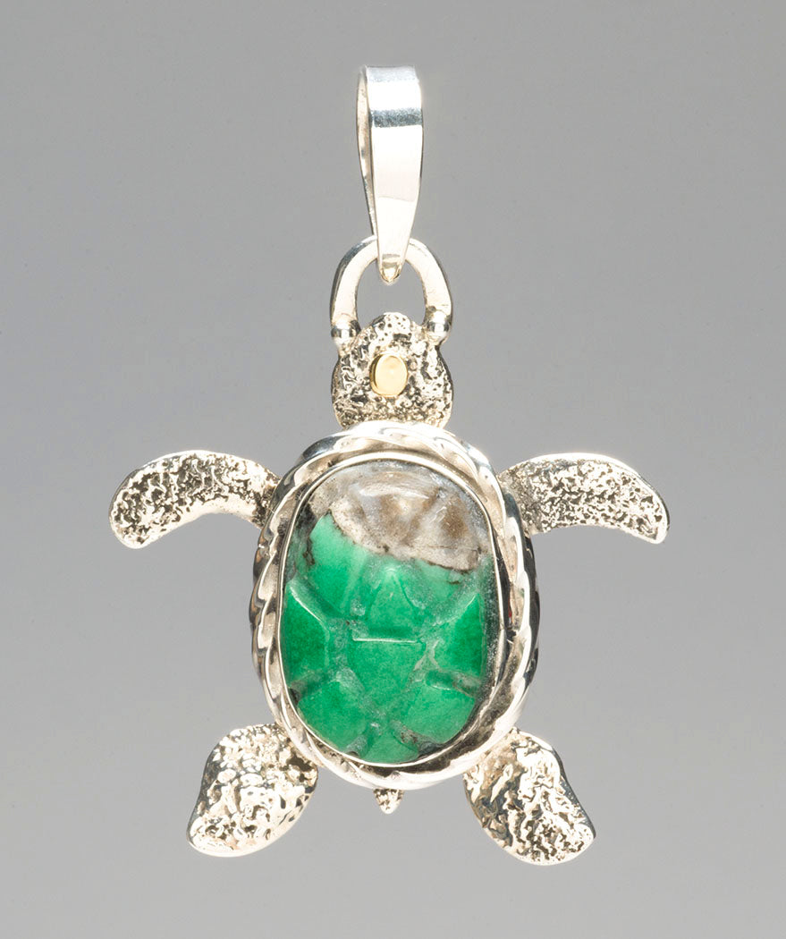 Lucin Variscite Sea Turtle Pendant