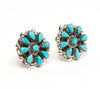 Small Cluster Work Turquoise Earrings