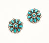 Small Cluster Work Turquoise Earrings