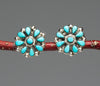 Turquoise Cluster Work Post Earrings