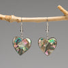 Abalone Heart Dangle Earrings