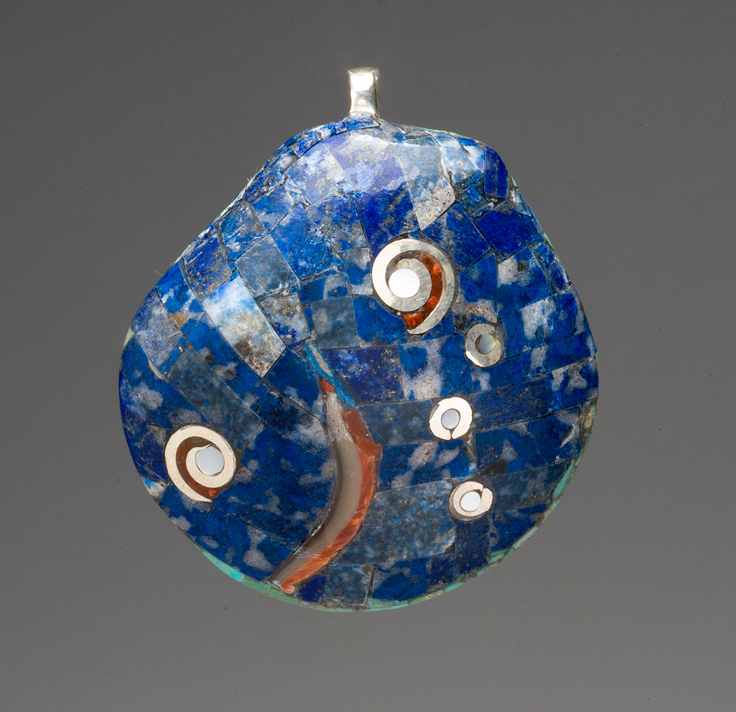 Reversible Swimming Turtle Mosaic Pendant