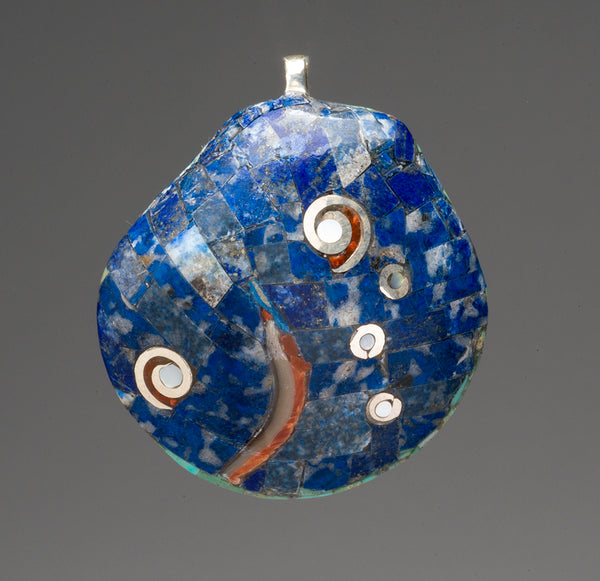 Reversible Swimming Turtle Mosaic Pendant