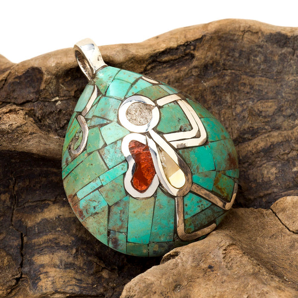 Mosaic Flute-Player Pendant