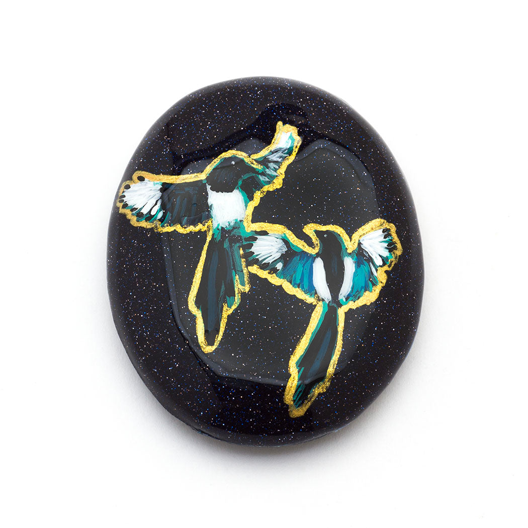 "Gold Stone Love Birds"