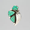 Carved Carico Lake Turquoise Leaf Pin/Pendant