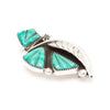 Carved Carico Lake Turquoise Leaf Pin/Pendant