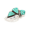 Carved Carico Lake Turquoise Leaf Pin/Pendant