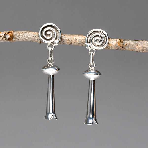 Spiral Squash Blossom Earrings