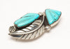 Leaf Motif & Carved Turquoise Pin/Pendant