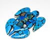 Ceruleite On Mother-Of-Pearl Mosaic Turtle