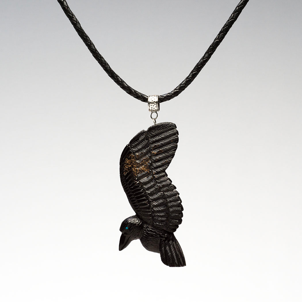 Handsome Raven Pendant Necklace