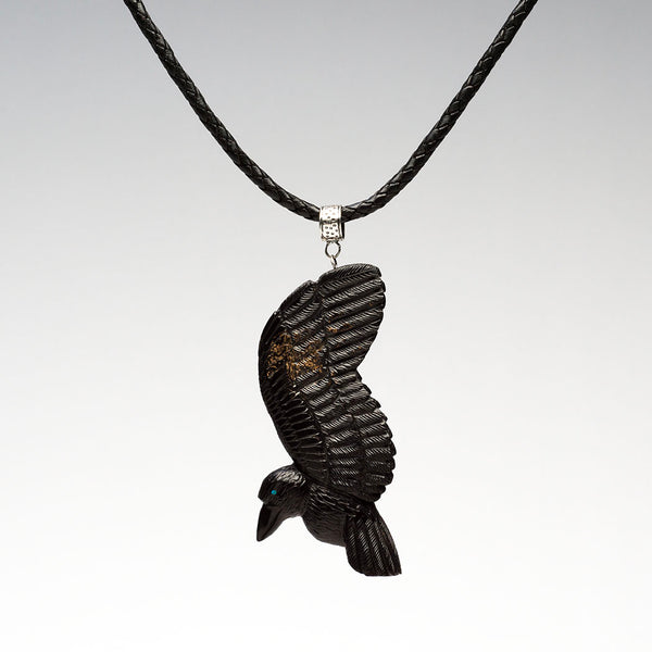 Handsome Raven Pendant Necklace