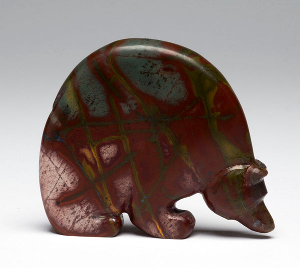 Red & Green Serape Stone Medicine Bear