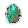 Carved Royston Turquoise Frog Ring